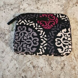 Vera Bradley Black and Pink Patterned Tablet Sleeve NEW